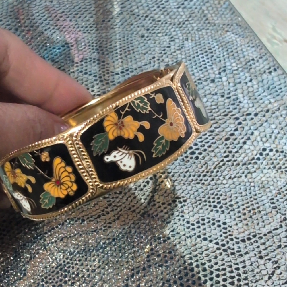 Vintage Damascene‎ Wide Bangle